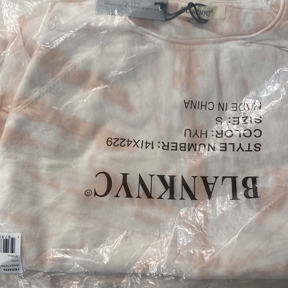 (A54) BLANK NYC Peach & White Tie Dye Long Sleeve Sweater, Size Small, NWT $98 - Picture 11 of 13